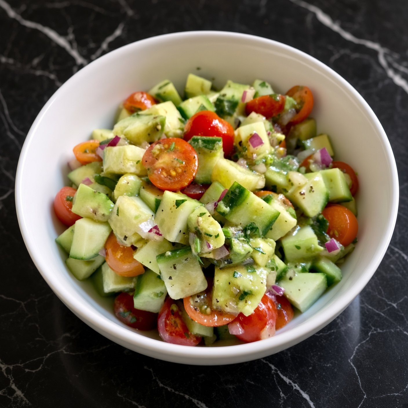 Cucumber, Tomato, Avocado Salad
