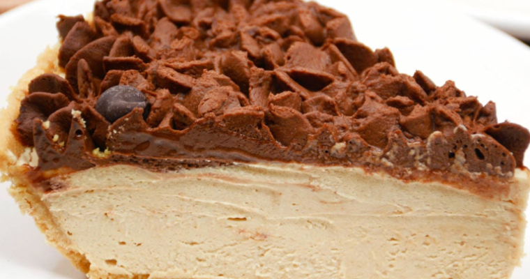 No-Bake Cream Cheese Peanut Butter Pie with Chocolate Whipped Cream