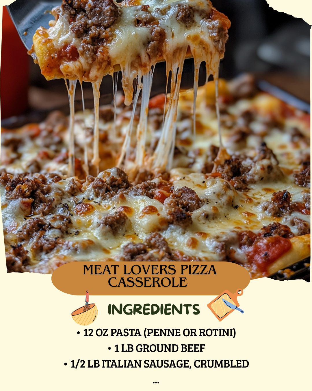 Meat Lovers Pizza Casserole