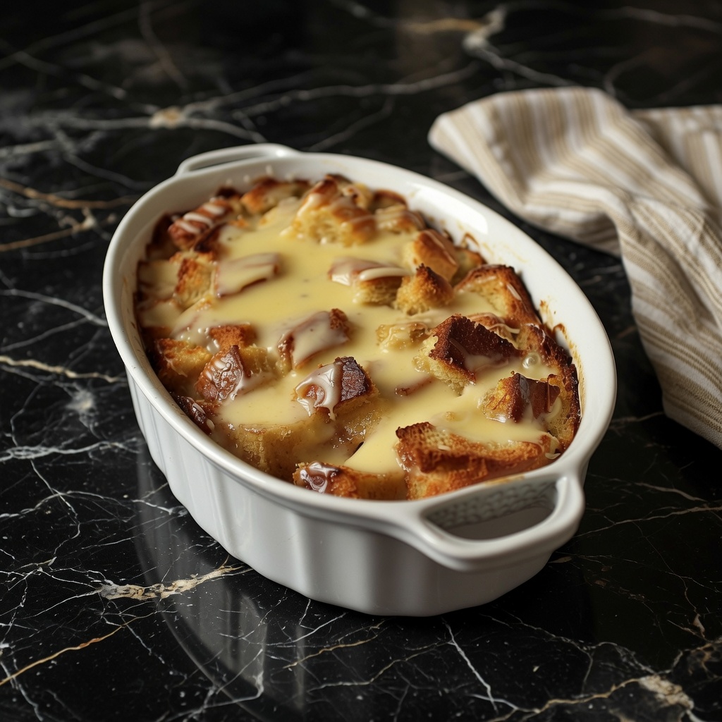 Grandma’s Old-Fashioned Bread Pudding with Vanilla Sauce!