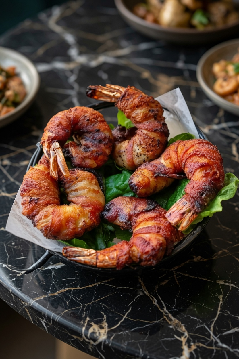 BBQ Bacon Wrapped Shrimp