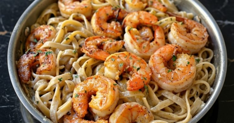 Creamy Shrimp Fettuccine
