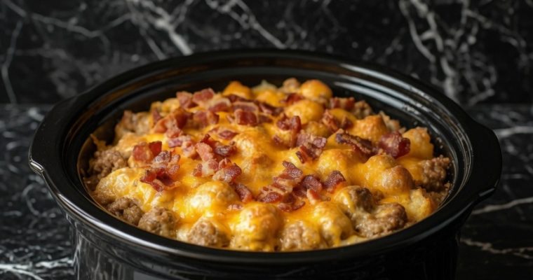 Slow Cooker Bacon Cheeseburger Casserole