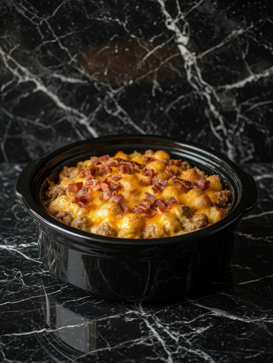 Slow Cooker Bacon Cheeseburger Casserole