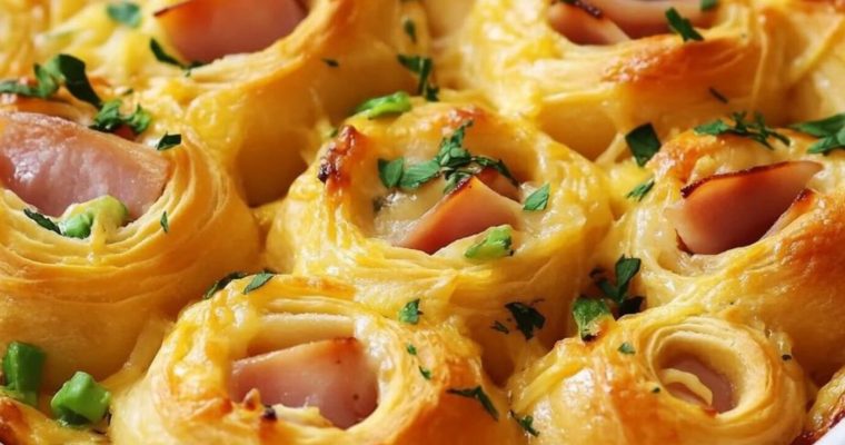 Ham and Cheese Crescent Rolls Casserole