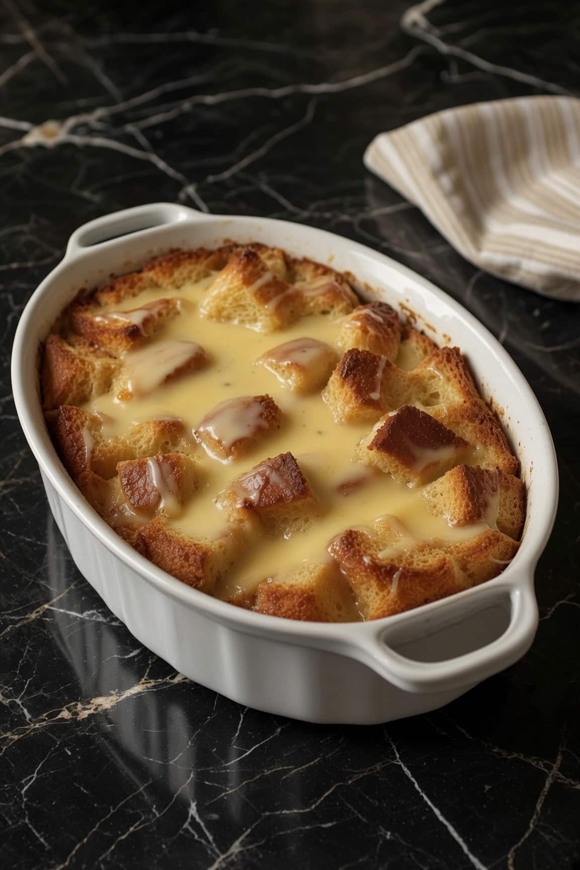 Grandma’s Old-Fashioned Bread Pudding with Vanilla Sauce!