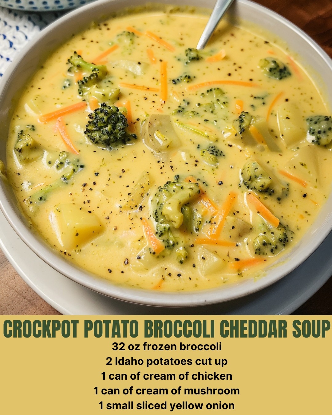 Crockpot Potato Broccoli Cheddar Soup