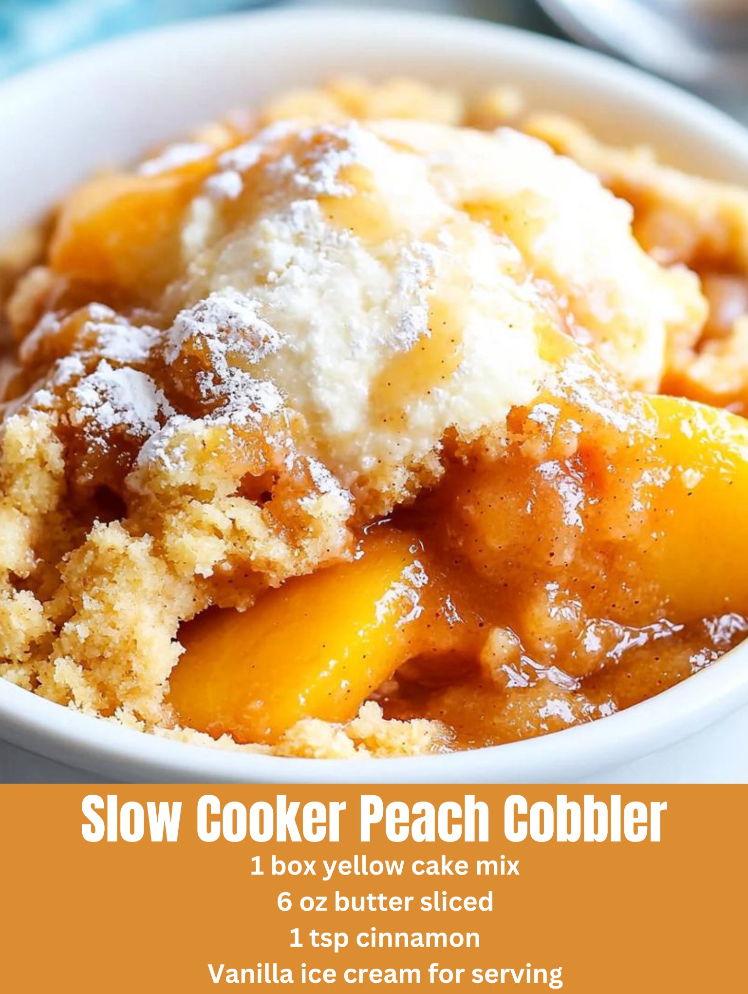 Slow Cooker Peach Cobbler