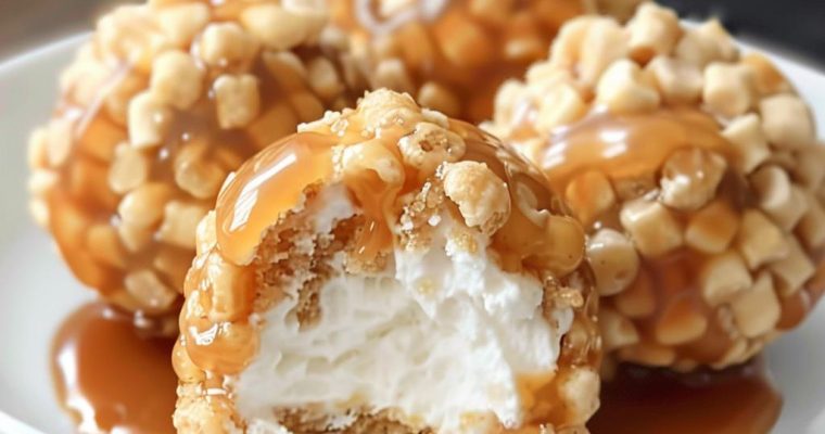 Caramel Marshmallow Rice Krispie Balls