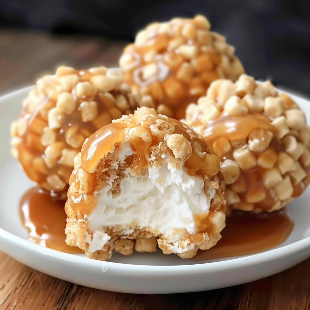 Caramel Marshmallow Rice Krispie Balls