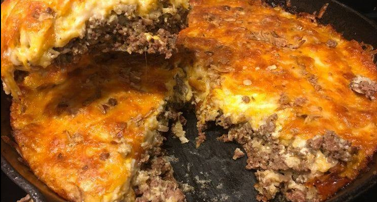 IMPOSSIBLE CHEESEBURGER PIE