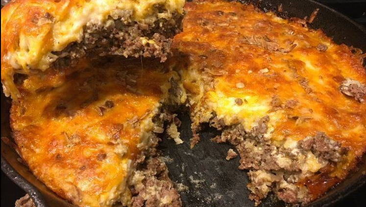 IMPOSSIBLE CHEESEBURGER PIE