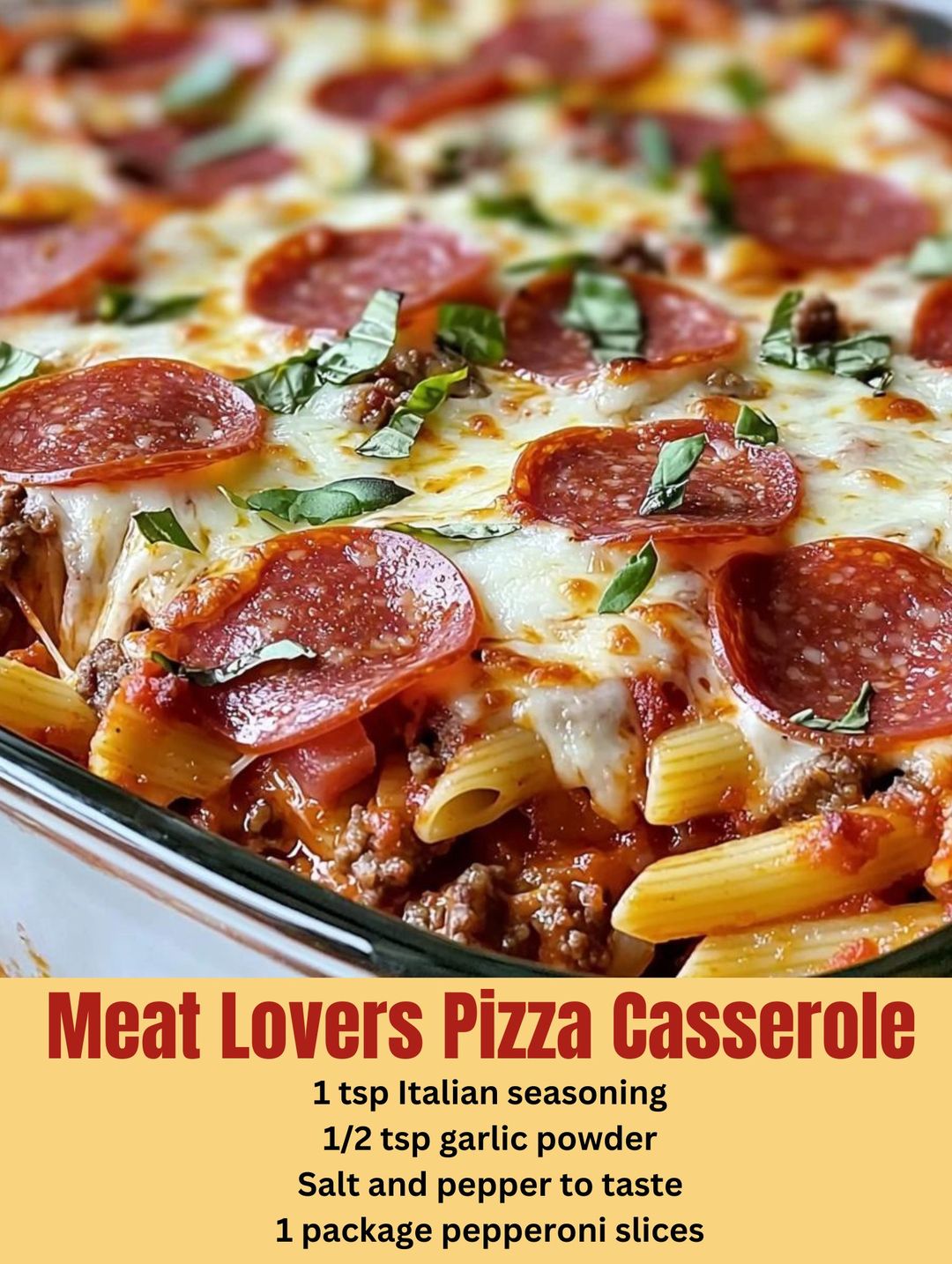 Meat Lovers Pizza Casserole