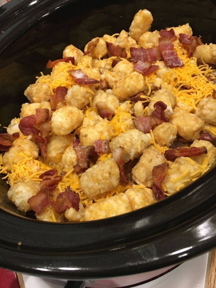 CHEESY CHICKEN TATER TOT IN THE CROCKPOT