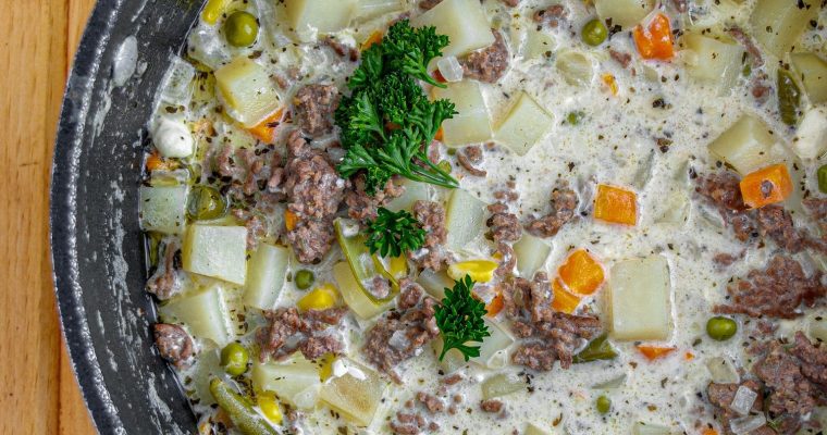 CREAMY POTATO & HAMBURGER SOUP