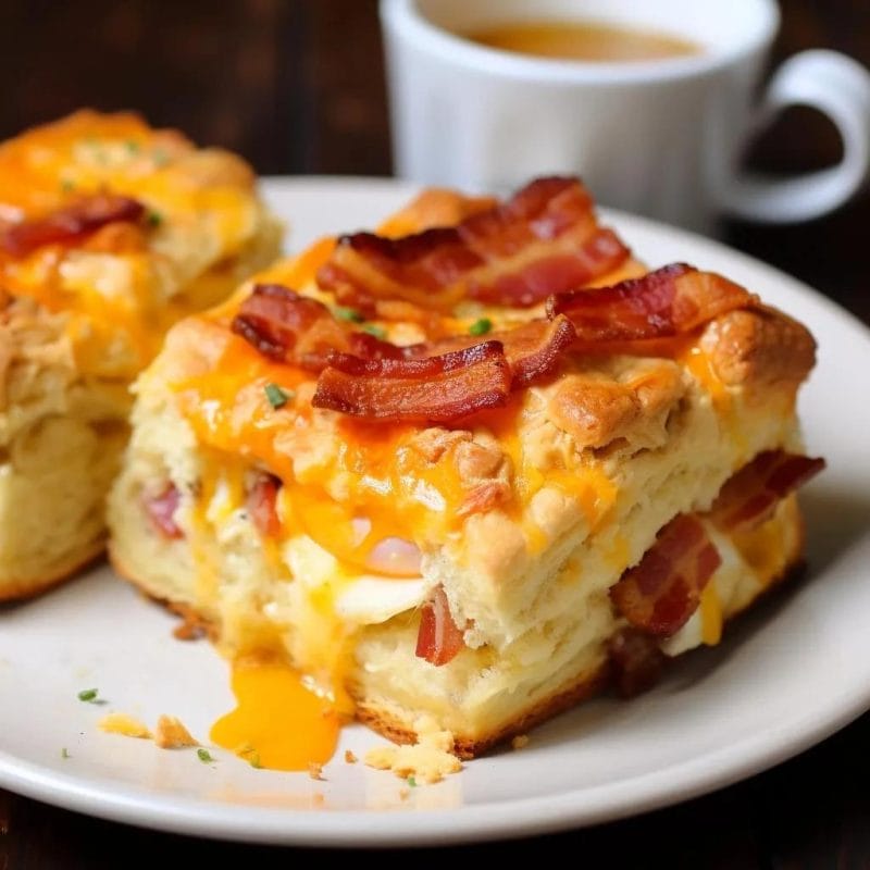 Bacon, Egg and Cheese Biscuit Bake