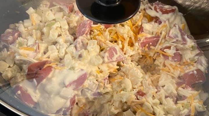 SLOW COOKER HASHBROWN AND KIELBASA CASSEROLE