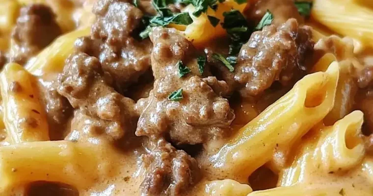 Creamy Slow Cooker Beef Pasta