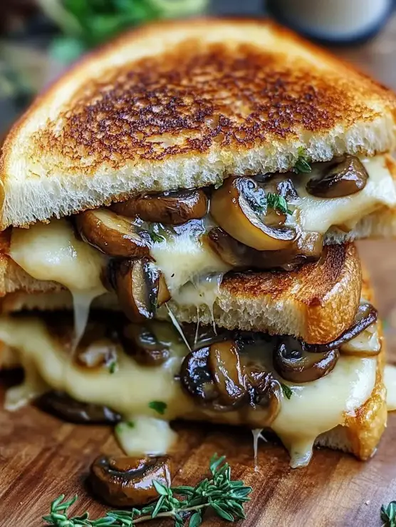 Grilled Cheese with Gouda, Roasted Mushrooms, and Onions