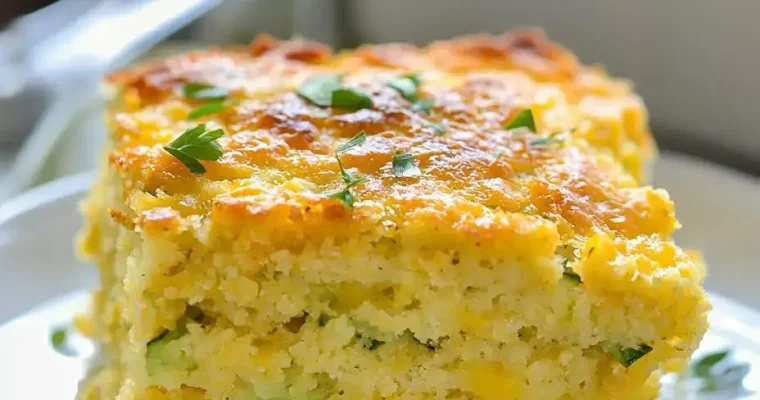 Cheesy Zucchini Cornbread Casserole