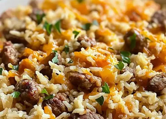 Cheesy Sausage and Rice