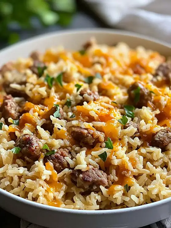 Cheesy Sausage and Rice