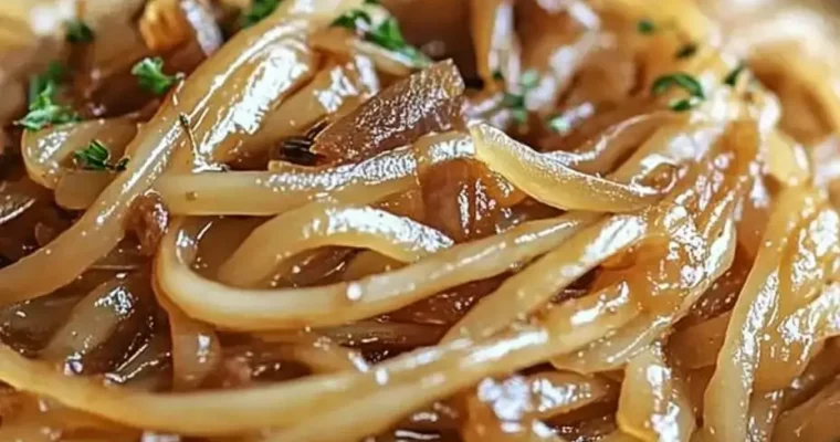 Slow Cooker Caramelized Onions Pasta