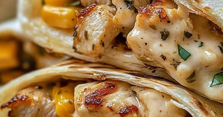 Cheesy Garlic Chicken Wraps