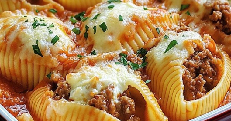 Creamy Ricotta Beef Stuffed Shells Pasta