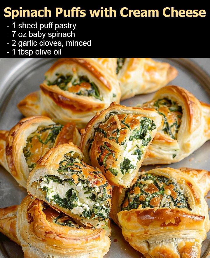 SPINACH PUFFS WITH CREAM CHEESE