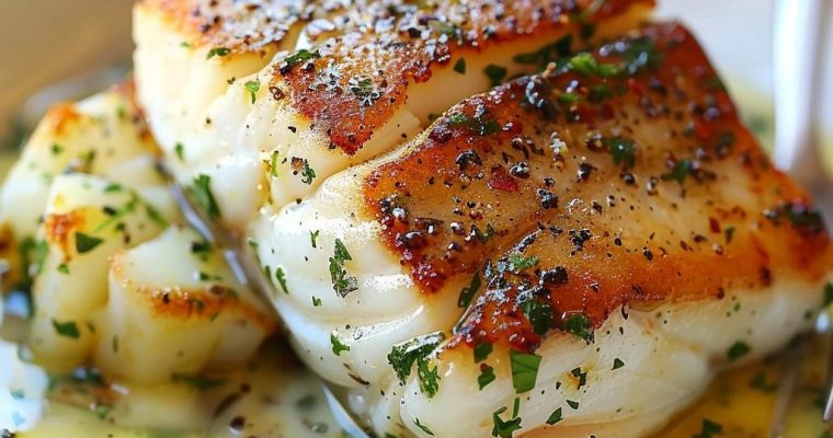 GOLDEN SEARED COD WITH HERB BUTTER SAUCE