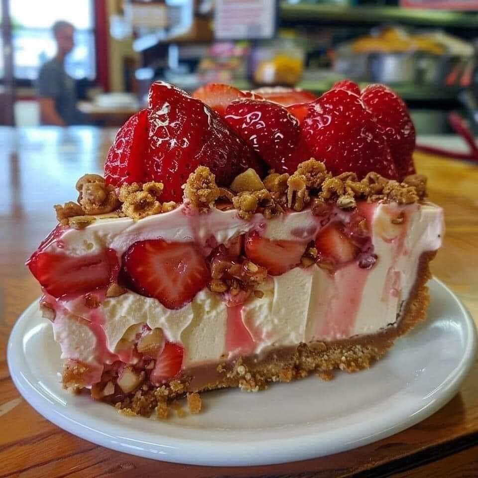 STRAWBERRY CRUNCH CHEESECAKE