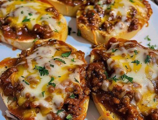 OPEN FACE GARLIC TOAST SLOPPY JOES