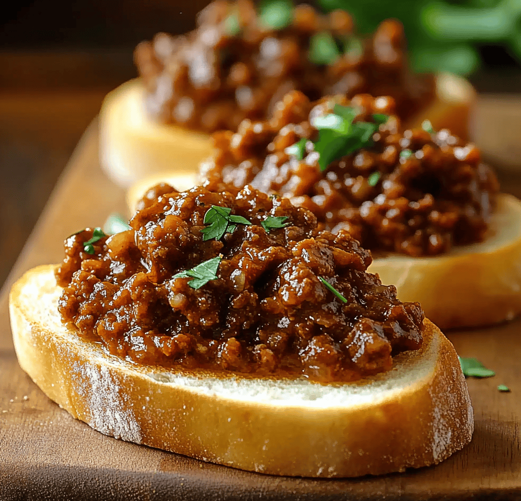 OPEN FACE GARLIC TOAST SLOPPY JOES