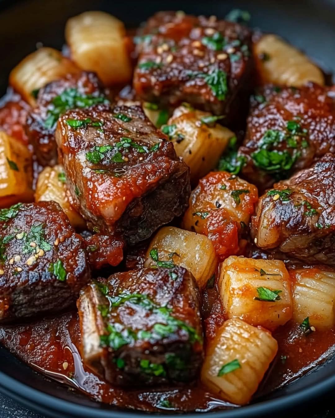 SICILIAN STEAK POACHED IN TOMATO SAUCE