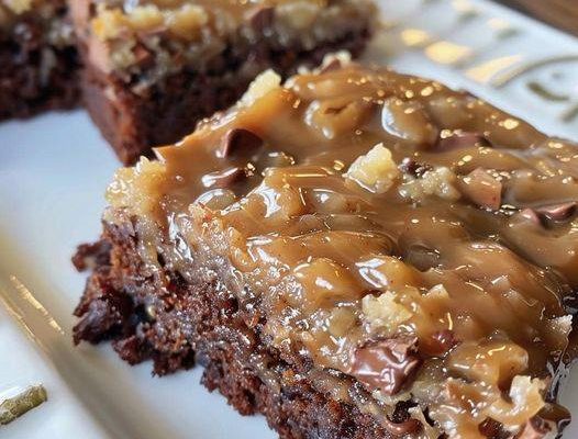 GERMAN CHOCOLATE POKE CAKE