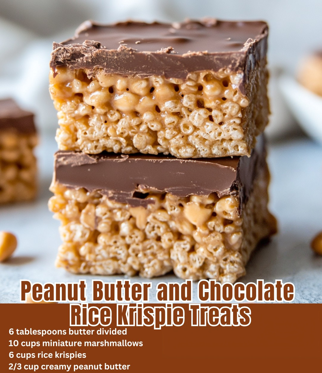 PEANUT BUTTER & CHOCOLATE RICE KRISPIE TREATS