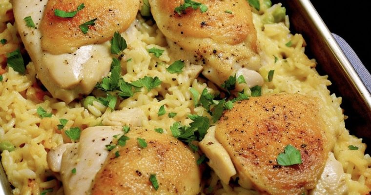 NO-PEEK CHICKEN AND RICE CASSEROLE