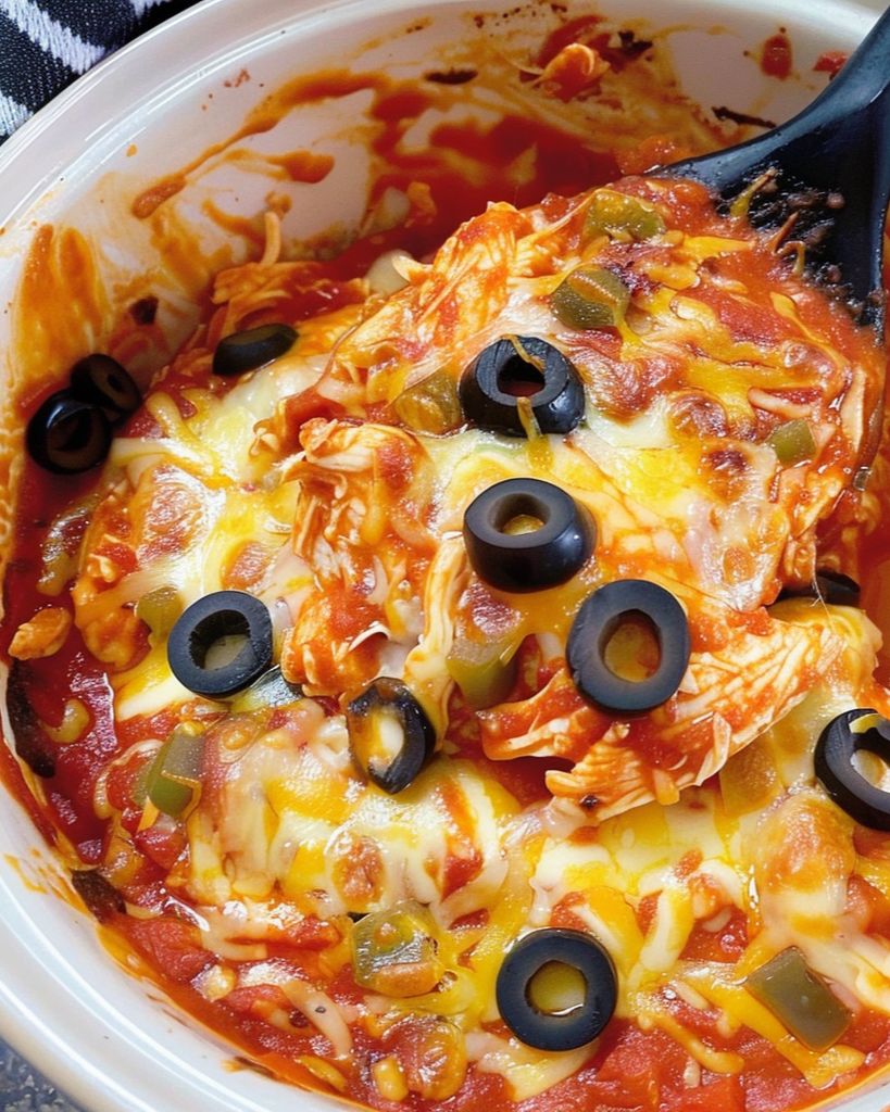 SLOW COOKER CHICKEN ENCHILADA CASSEROLE