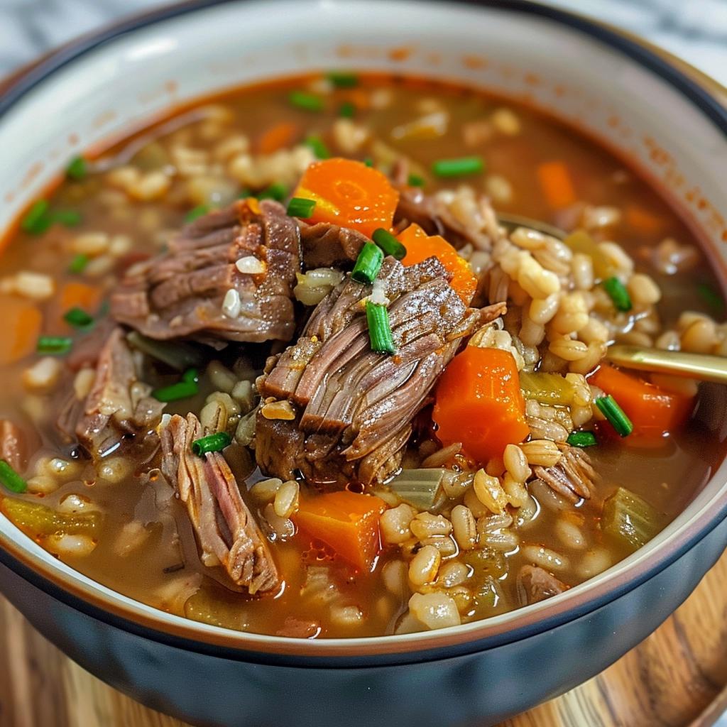 THE BEST BEEF BARLEY SOUP EVER