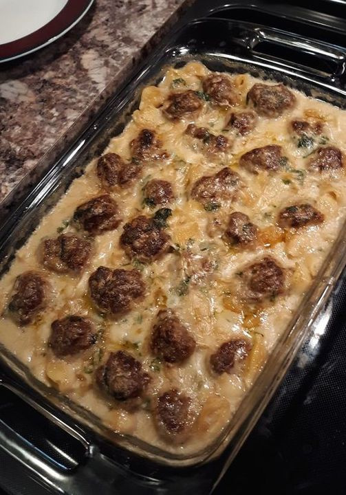 Swedish Meatball Noodle Bake