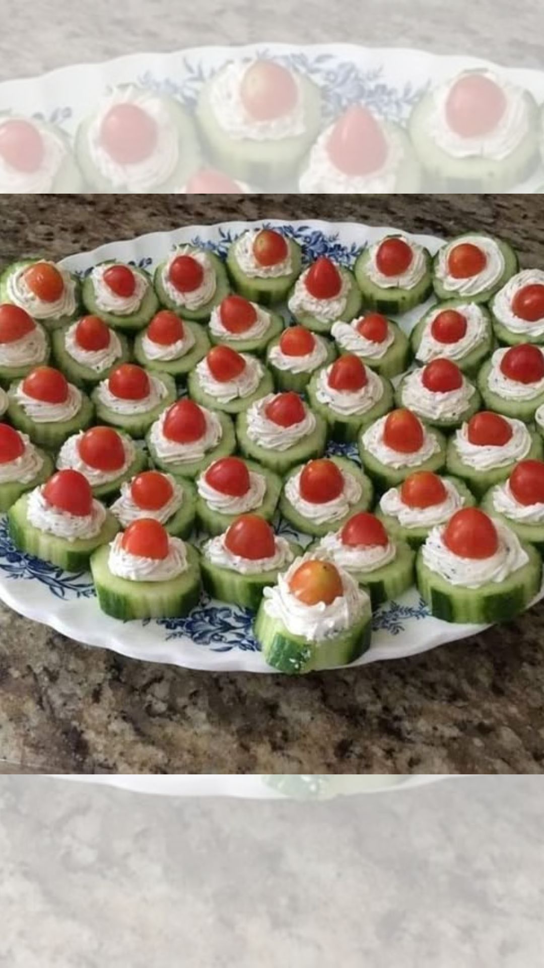 Cucumber Bites with Herbs Cream Cheese & Cherry Tomato