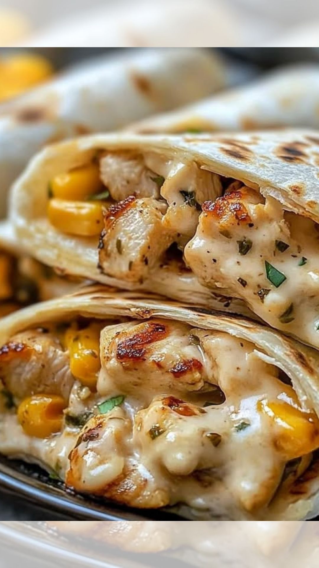 Cheesy Garlic Chicken Wraps
