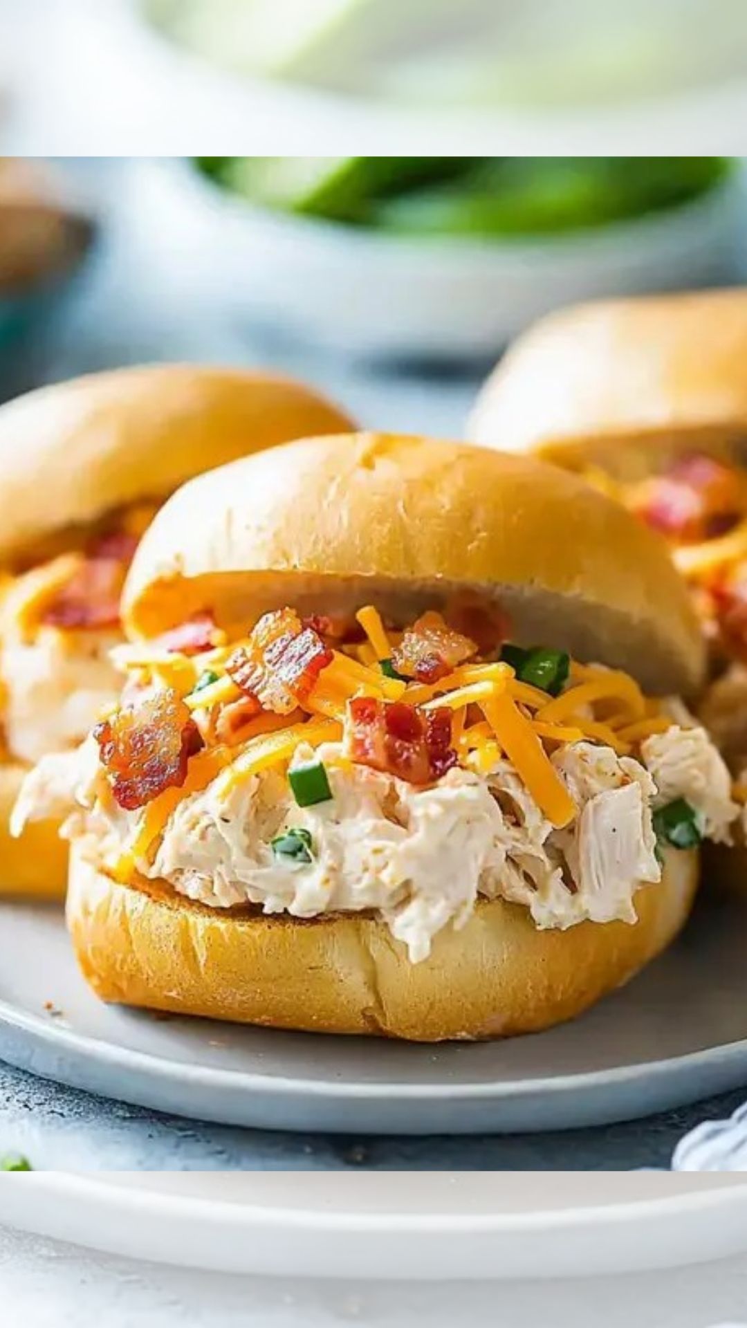Slow Cooker Chicken Bacon Ranch Sandwiches