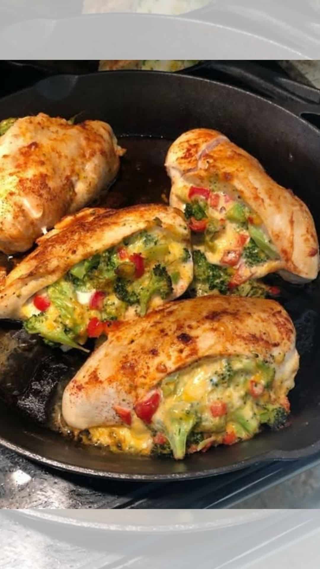 Cheesy Broccoli Cheddar Stuffed Chicken Breasts