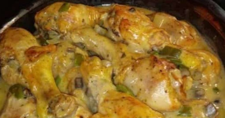 BAKED LEGS WITH CREAM OF MUSHROOM