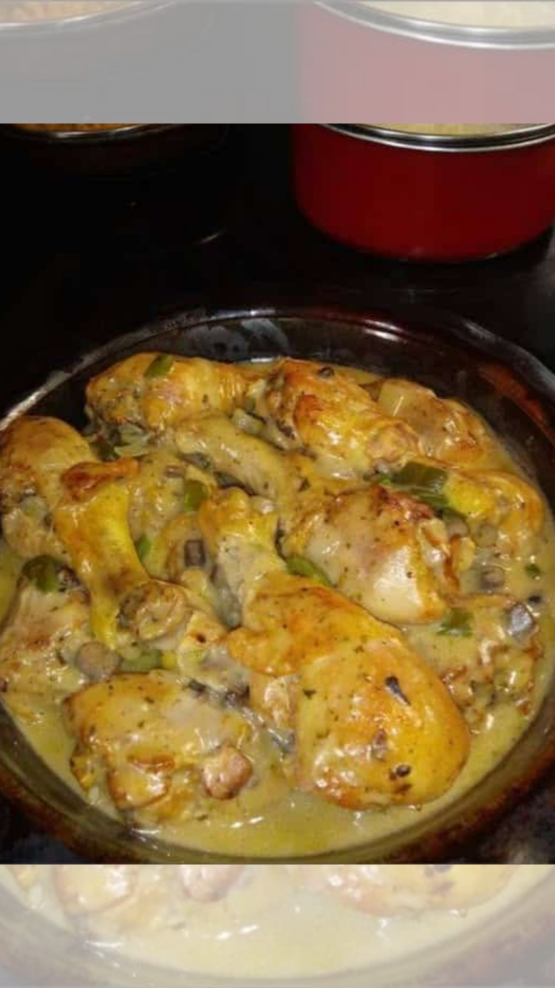 BAKED LEGS WITH CREAM OF MUSHROOM