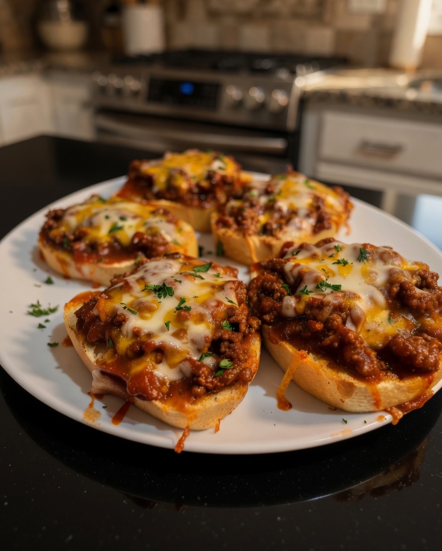 OPEN FACE GARLIC TOAST SLOPPY JOES