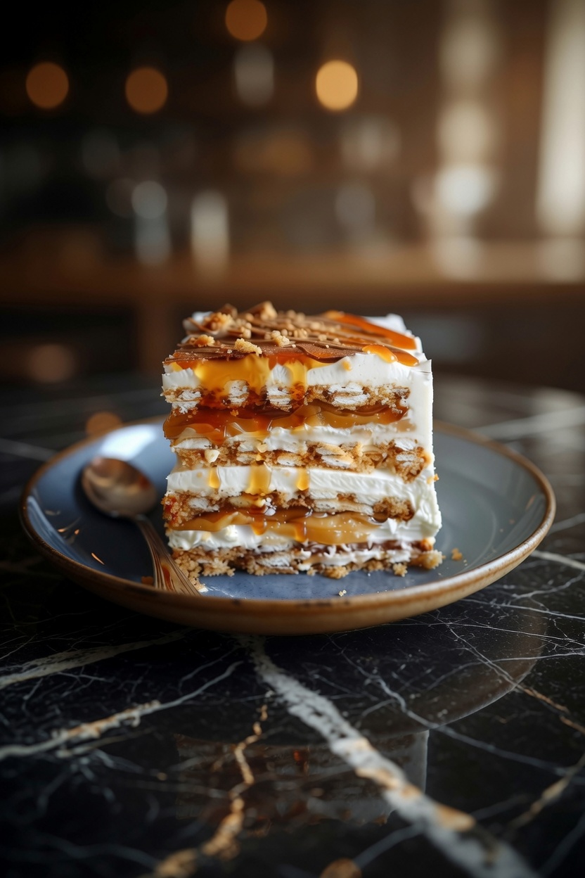 SALTED CARAMEL ICEBOX CAKE
