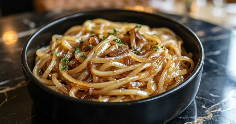 Slow Cooker Caramelized Onions Pasta